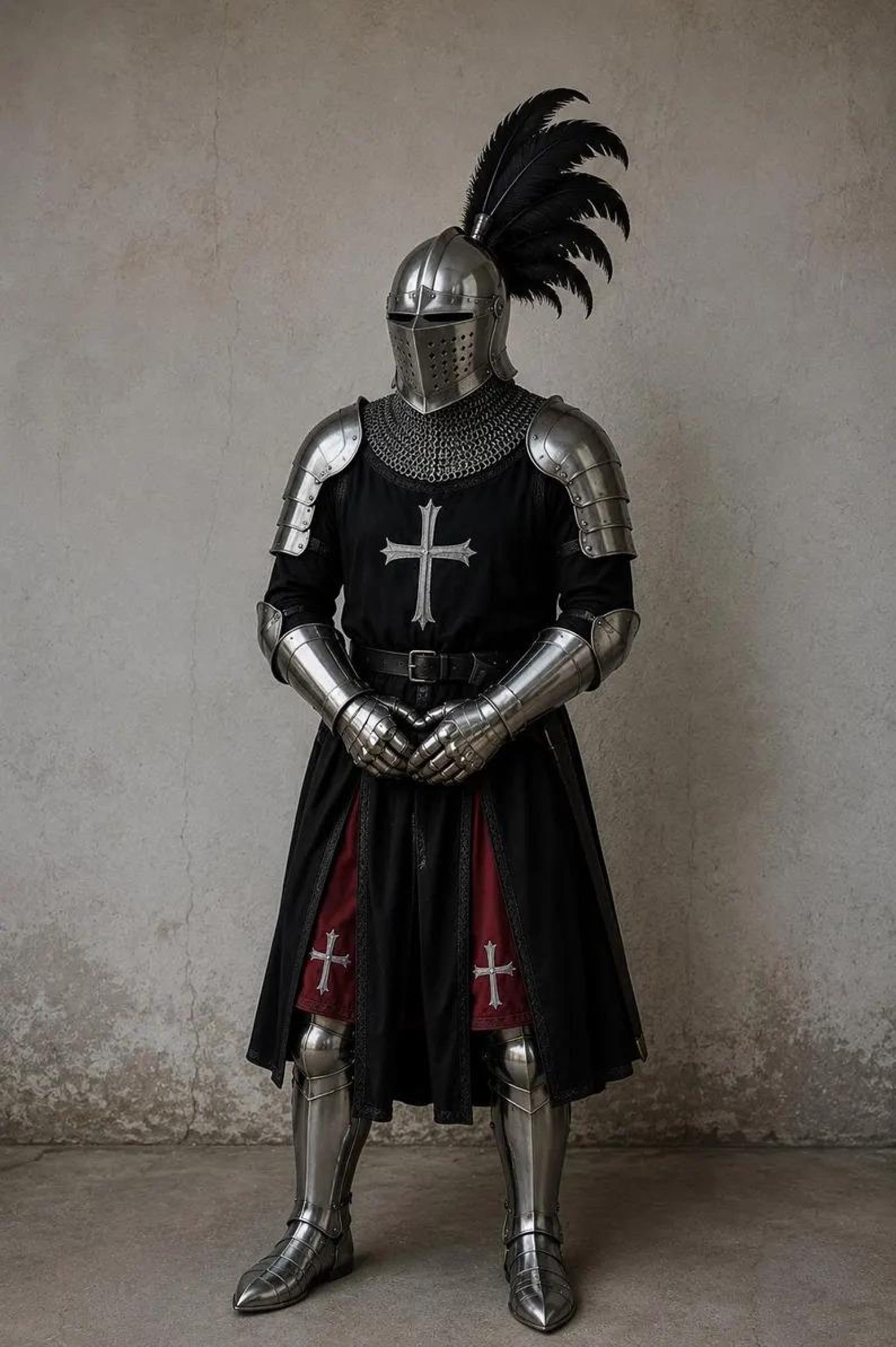 Handmade Gothic Crusader Knight Armor Set Full Plate Steel Medieval Costume