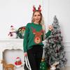 Christmas Women's Sweater Cartoon Deer Christmas Long Sleeve Sweater Pullover Top