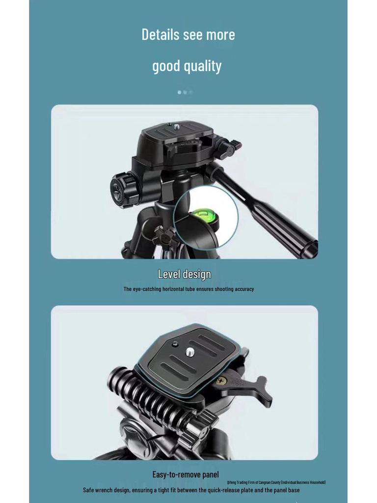 Universal SLR Camera & Phone Tripod with Macro Stabilizer for Photography & Live Streaming