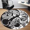 1 Stück Tiger Drache YinYang Büro Runder Teppich, Unter Bürostühlen Schlafzimmer Wohnzimmer Heimdekoration, Raumdeko, In Verschiedenen Größen Erhältlich