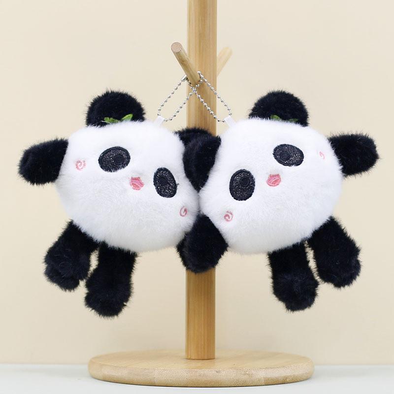 Charming Cute Giant Panda Plush Toy Keychain Ultra-soft Stuffed Animal 14cm