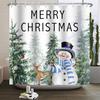 ZHL22Christmas Shower Curtain for Bathroom Waterproof Decoration with Hooks Weighted Lead Hem Heavy Duty Polyester Bath Curt2Ol%