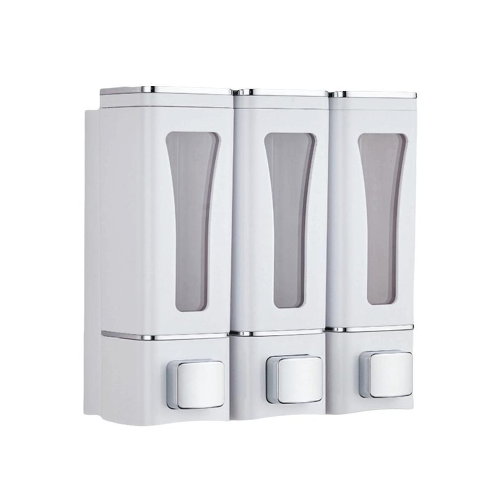 Large Capacity Wall-Mount Soap Dispenser 3 Head Multi Chamber Multi-Head Soap Dispenser Drip Type Refillable