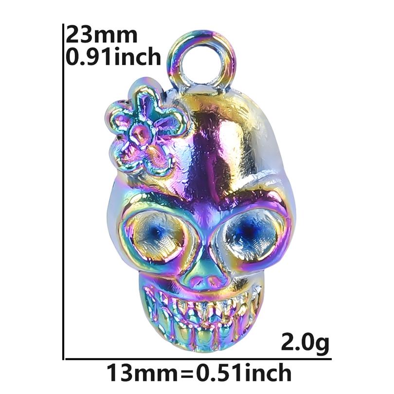 5X Rainbow Viking Animal Crow Raven Head Birds Skull Pendant Charms for Unisex Handmade Craft Necklace Jewelry