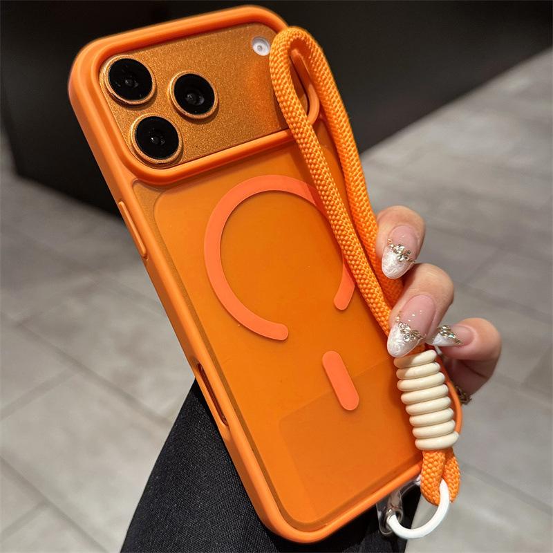 Frosted Magnetic iPhone 17 Pro Case with Lanyard, Compatible with iPhone 11/12/16/17