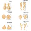 Salircon 6 Styles Retro Exaggerated Irregular Geometric Stud Earrings Women Creative Punk Metal Piercing Earrings  Charm Jewelry
