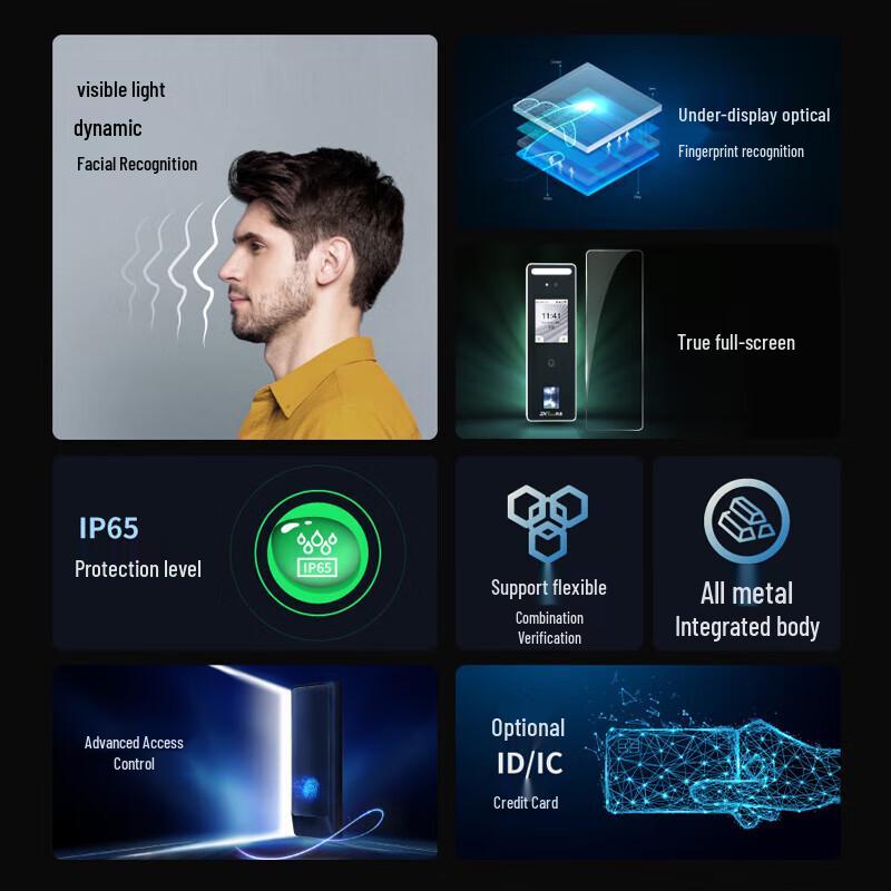 ZKTeco nFace260 Face & Fingerprint Attendance Access Control System CN Plug (adapter Included)