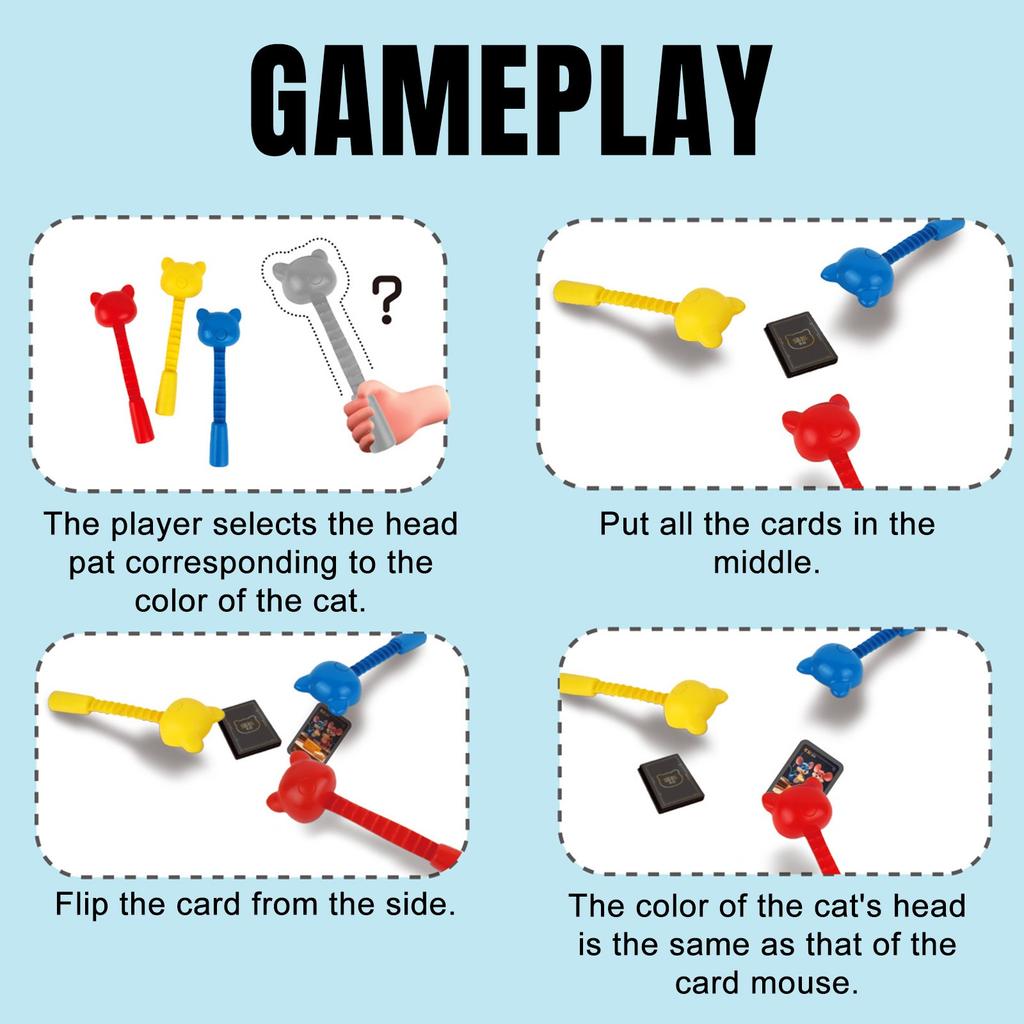 Cat And Mouse Board Game, Early Childhood Education, Focused Training, 36 Cards, Cat And Mouse Parent-child Interactive Toy