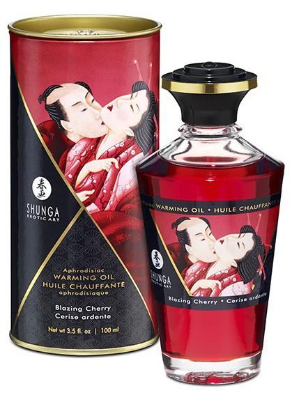 Huile de massage Chauffante Aphrodisiaque - CERISE Ardente 100 mL - Shunga - Huile de Massage