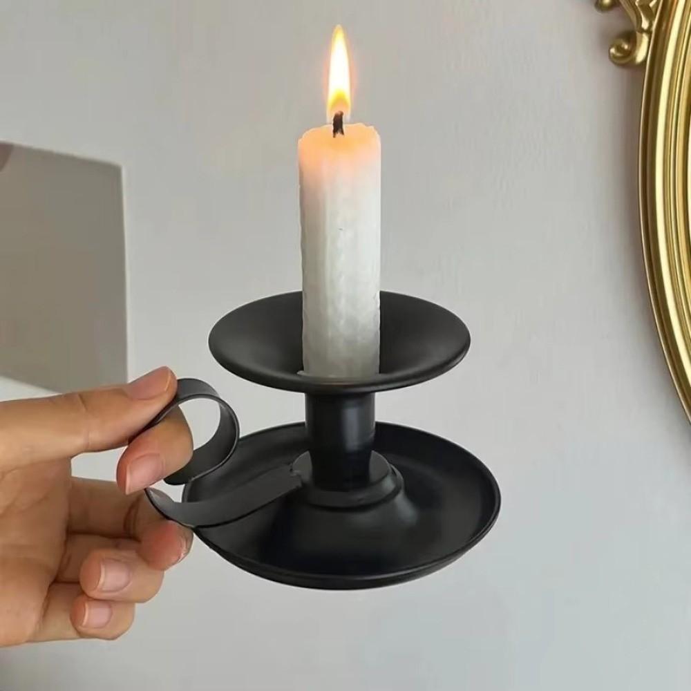 European-Style Tea Cup Candlestick Metal Iron Candle Base Tabletop Candle Holders Candlelight Dinner Props Simple Candle Stand