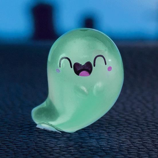 Glow in The Dark Mini Ghost Figures with Box Luminous Small Resin Ghost Figurine Miniature Ghost Garden Decor for Halloween Party Favors
