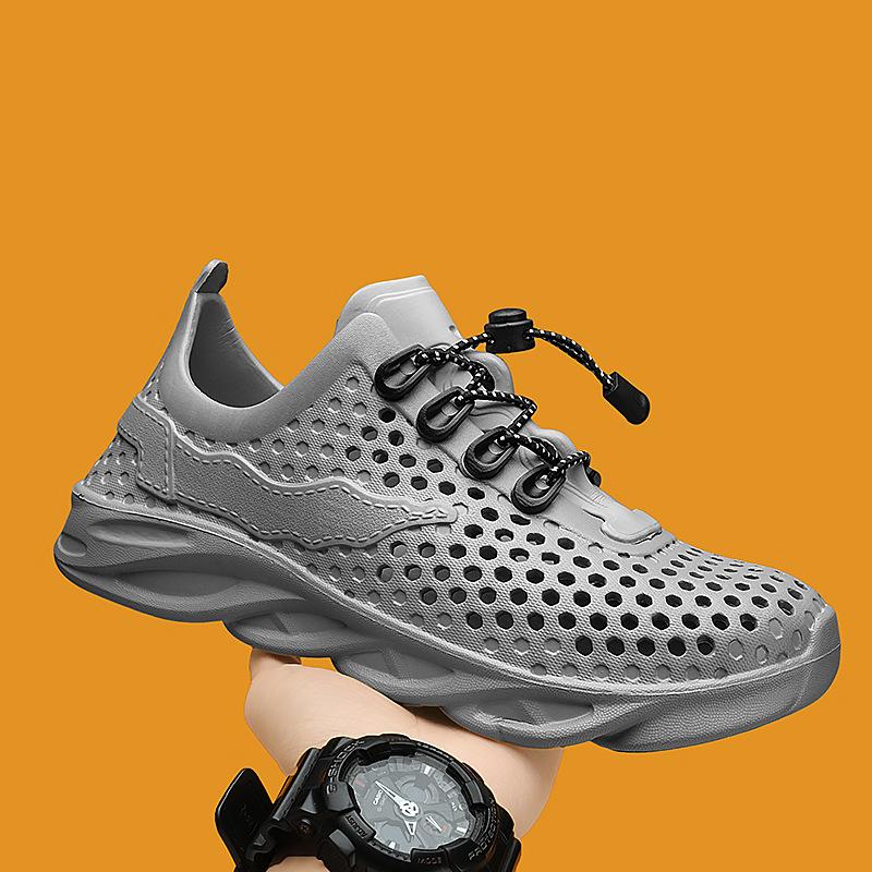 Beach Shoes Men's Shoes Summer Breathable Hole Shoes Men's Casual Sports Shoes Light Work Beach Trendy Shoes Cool Slippers