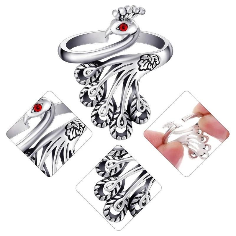 Adjustable Knitting Loop Crochet Loop Rings with Stiching Marker Open Finger Holder Rings for Faster Knitting Yarn Guide