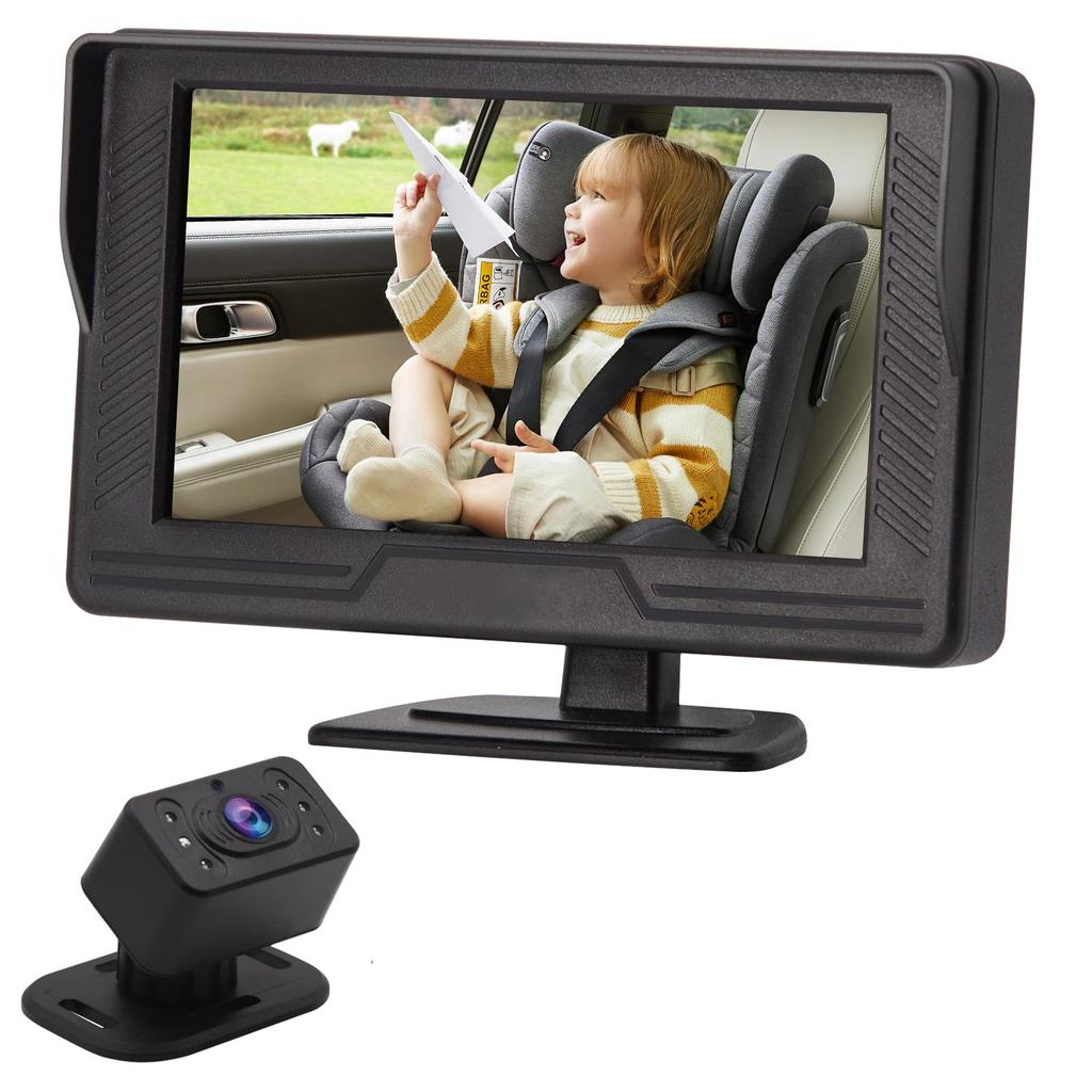 OBEST Car Baby Baby Wide Infrared Night Backseat Baby Seat Baby Check On Baby Without Turning Easy Baby Gift Monitor, Mirror, 360-Degree Rotation,