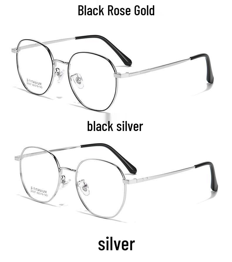 Stylish Retro Metal Glasses Frame: High-End Non-Magnetic Titanium Round Myopia Glasses for Men & Women