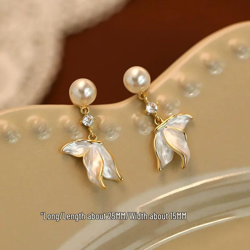 

Pearl Fishtail Tassel Dangle Earrings - 2025 New Luxury Style
