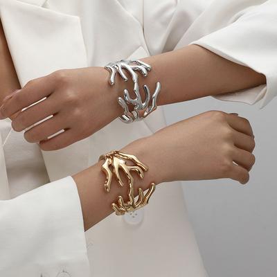 Fashion Personality Special-shaped Branch Wide Edge Spring Opening Bracelet Female