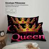 3pcs Black Queen Bedding Set Gifts For Couples Girls 3D Printed Crown Adult Soft Duvet Cover With 2 Pillowcases Bedroom Decor