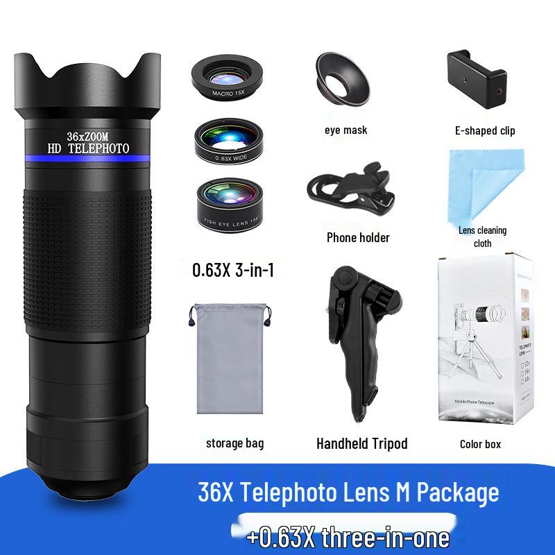 36x Telelens voor Mobiel: HD Monoculair met Breed Zicht voor Concerten, Vissen en Live Streaming