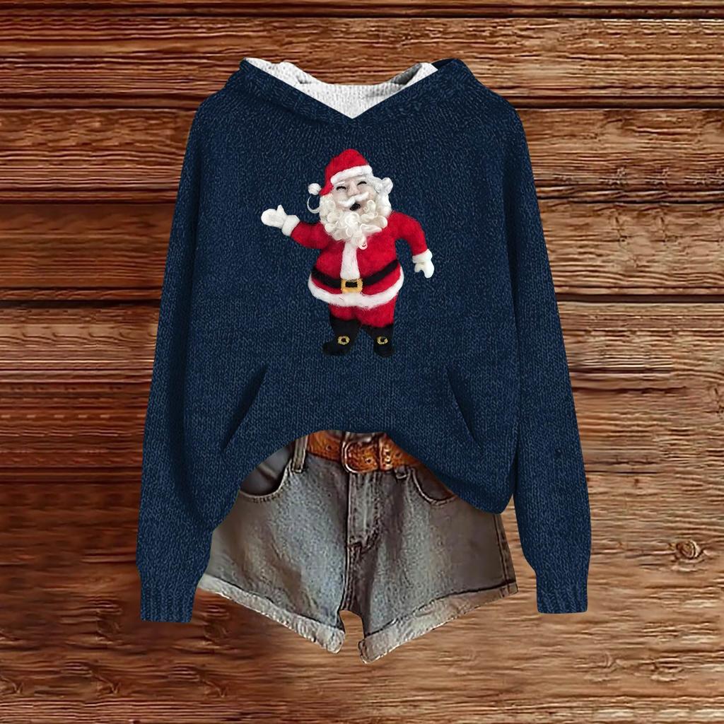 Dámské mikiny Pletený svetr Roztomilé tričko Podzimní pulovr Mikina s kapucí