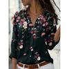 Women Shirt Daily Weekend Blouse Long Sleeve Button Print Shirt Collar Casual Streetwear Tops Print