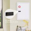 Wall Mount Medicine Cabinet, Bathroom Cabinet with Combination Lock, Door and Storage Shelves, White