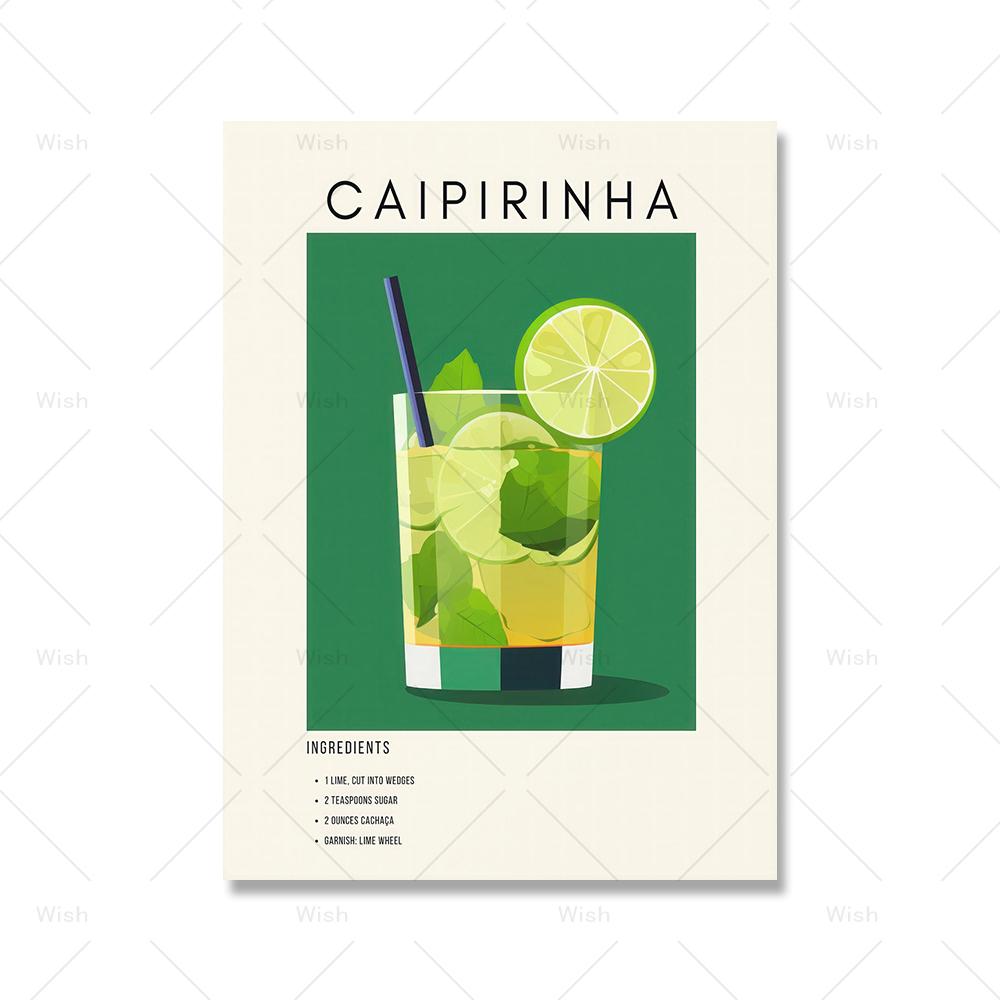 Cocktail Mai Tai Caipirinha Cin & Tonic Bar Vintage Wall Art Canvas Painting Nordic Posters And Prints Picture For Kitchen Decor