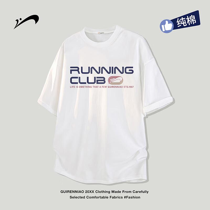 

Guirenniao Men s Pure Cotton American Retro Loose Fit T-Shirt M