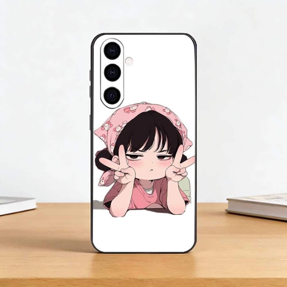Cute Angry L-Little Girl Phone Case For Samsung Galaxy A73,A72,A71,A70,A53,A52,A51,Soft Silicone Black Cover