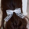 2pcs French Imitation Pearls Lace Bows Hair Clip Elegant Hair Accessories For Women Girls Bridal Party Everyday Use