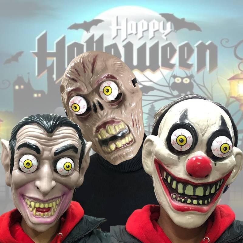 Schreckliche Vollgesichts-Clownmaske für Halloween-Partys und gruselige Kostüme, perfekt für Cosplay-Events