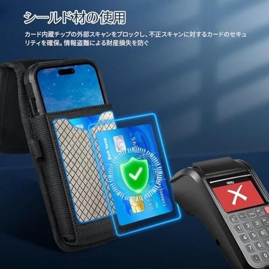 Smartphone Pouch Belt Case 5.6-6.8 Inches Waist Hip-mounted Vertical Design Business Style Small Item Storage Unisex iPhone/Android Compatible Mobile