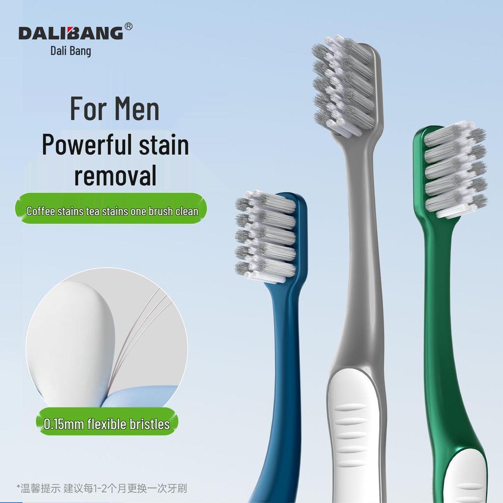 Men's Medium Hard Travel Toothbrush - Adult Oral Cleaning Brush, Single Pack