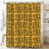 Modern Abstract Bathroom Shower Curtain Black Yellow Geometric Design for Home Decor in Bathrooms Size: 72 x 84 (183cm x 213cm)