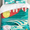 Surf Decor Bedding Set Comforter Duvet Cover Pillow Shams Ornate Colorful Surfboards Vocation Fun W Bedding Cover Double Bed Set
