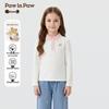 PawinPaw Girls' Cartoon Bear Lapel T-Shirt