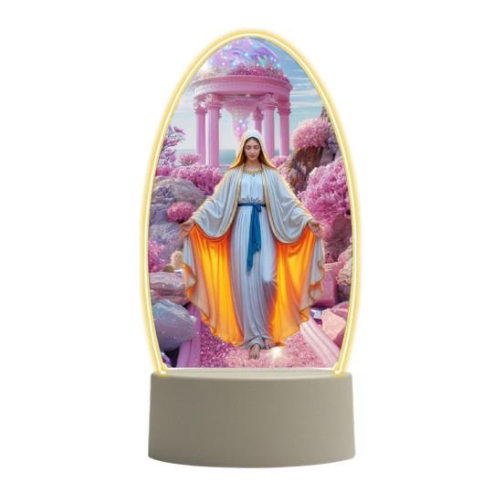 Guadalupe Virgin Prayer Lamp USB Powered Warm Light Soft Glow Catholic Night Light LED Religious Decor for Home Altar Bedroom Office Gift