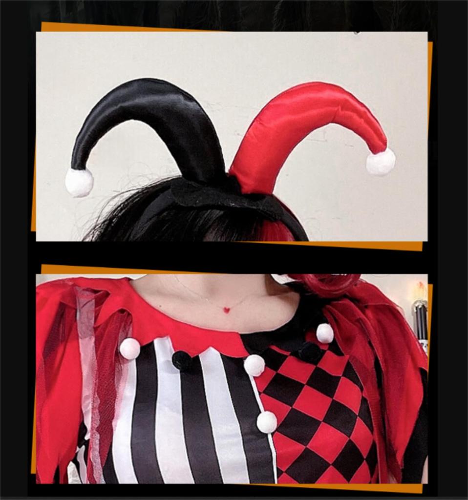Halloween Clown Cosplay Magician Adult Clown Cute and Plus Little Devil Clown Costume for Perfect for School Cultural and Stage Performances and Size