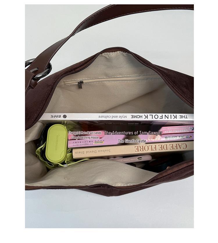 Versatile Women's Large Capacity Suede Tote & Shoulder Bag