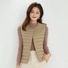 Women's Plus Size Collarless Down Vest - Short, Warm Shoulder Cape Jacket for Middle-aged and Young