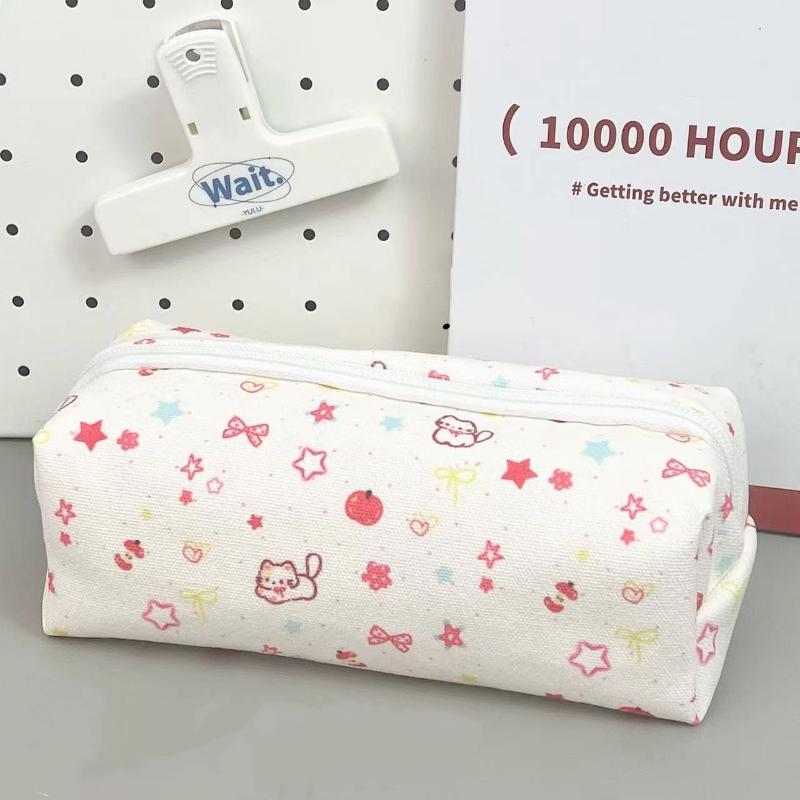 Cute Bow Pencil Box Cartoon Cat Large Capacity Pencil Case Multifunctional Storage Bag School Office Stationery Student Gifts