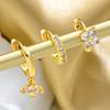 Luxury Cubic Zirconia Earring Clips Set for Women Delicate Gold Color Ear Stack Jewelry Minimalist Piercing Accessories Gifts