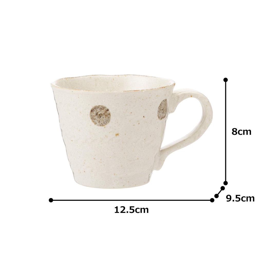 Mino Ware Polka Dot White Karatsu Mug K52017