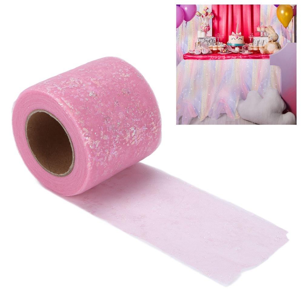 1pcs Lightweight Glitter Tulle Fabric Abrasion Resistant Mesh Ribbon Tulle Rolls Wedding Decor