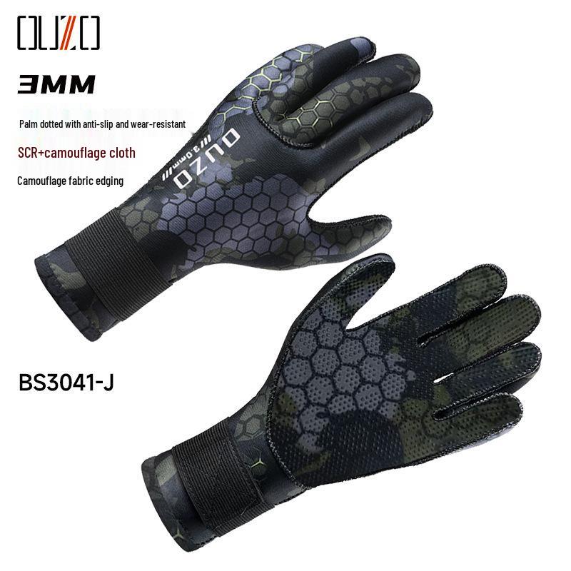 

3mm Diving Gloves: Scratch-Resistant, Non-Slip, Cold-Proof, Thickened Warm Gloves for Winter Swimming and Fishing L