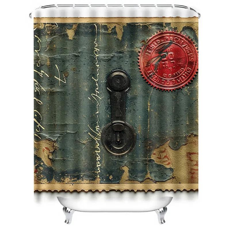 Vintage Postcard Waterproof Shower Curtain For Bathroom Decor, High-Quality Material Perfect For Modern Bathrooms