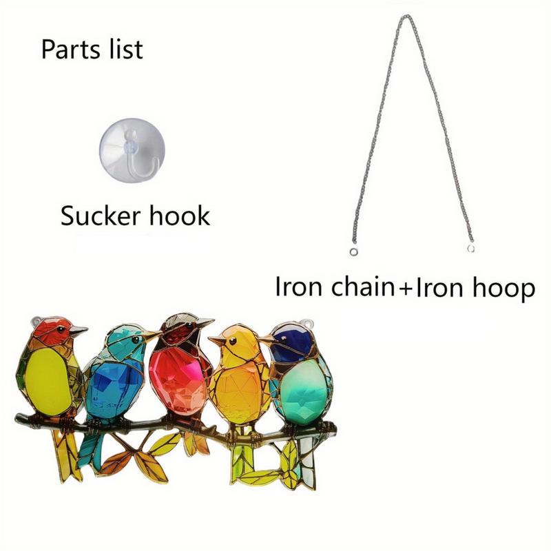 Bird Shaped 2d Acrylic Pendant Chain Home Window Decoration Handmade Acrylic Interior Window SuncatcherHome Indoor Decor