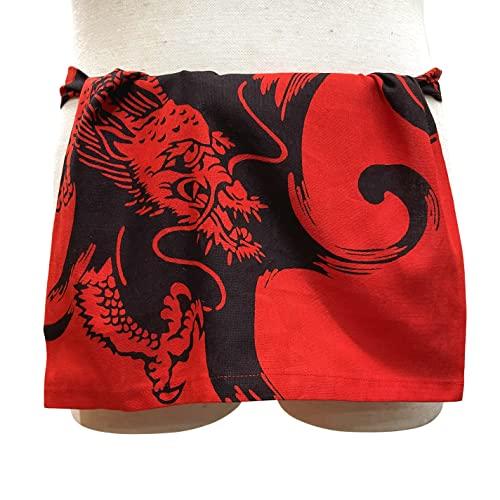 Niwa-zome Etchu Fundoshi (Loincloth) - 100% Cotton, Made in Japan, Men's, One Size Fits All, Red Dragon