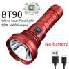 XIWANGFIRE BT90 5000lm LED Torch 50W Powerful Strong Light Long Range Flashlight USB C Rechargeable 18650/26650 Charging Torch