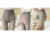 Stewardess Grey Sheer Plus Size Leggings with Faux See-Through Fleece-Lined Pantyhose for Autumn/Winter